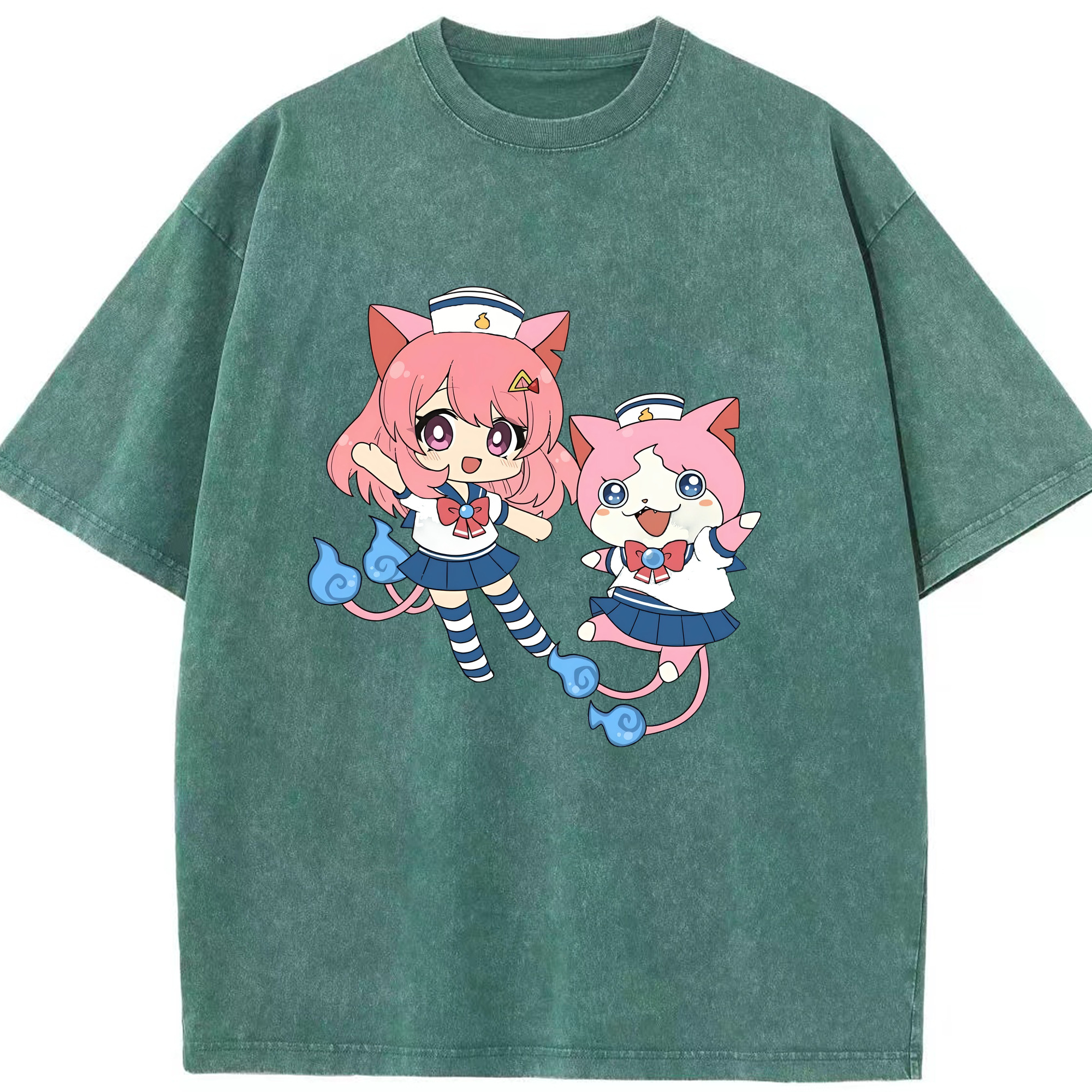 （画像用） 妖怪ウォッチ Yo-kai Watch 綿100% ヴィンテージ風 半袖Tシャツ（フロントプリント）